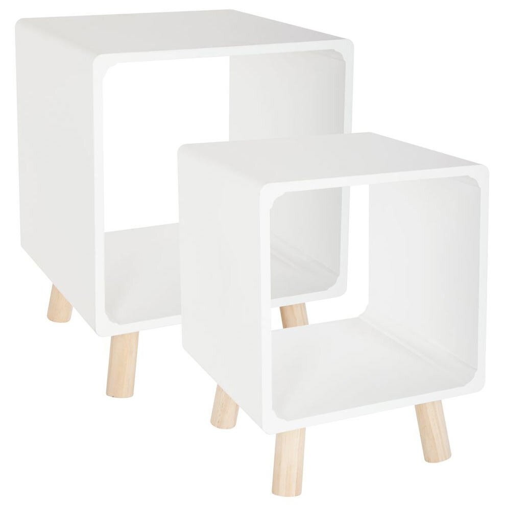 Set 2 x noptiere Atmosphere, 45 x 35 cm, Lemn/MDF, Alb