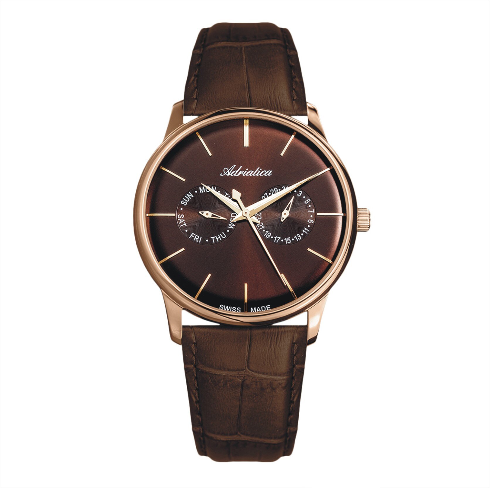 Ceas Adriatica barbatesc A8243.921GQF Rose Gold, maro