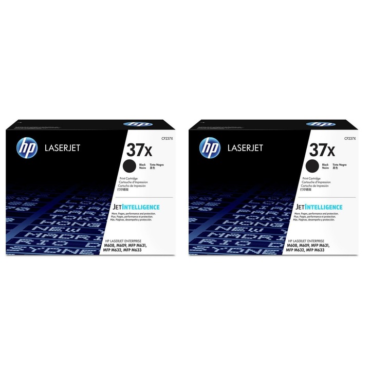 Pachet - cartus toner CF237X (37X) negru x 2 HP original 50000 pagini