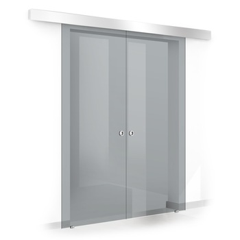 Usa culisanta Boss Duo, 60 + 60 x 215 cm, sticla gri securizata, glisanta in ambele directii Usa culisanta Boss Duo, 60 + 60 x 215 cm, sticla gri securizata, glisanta in ambele directii