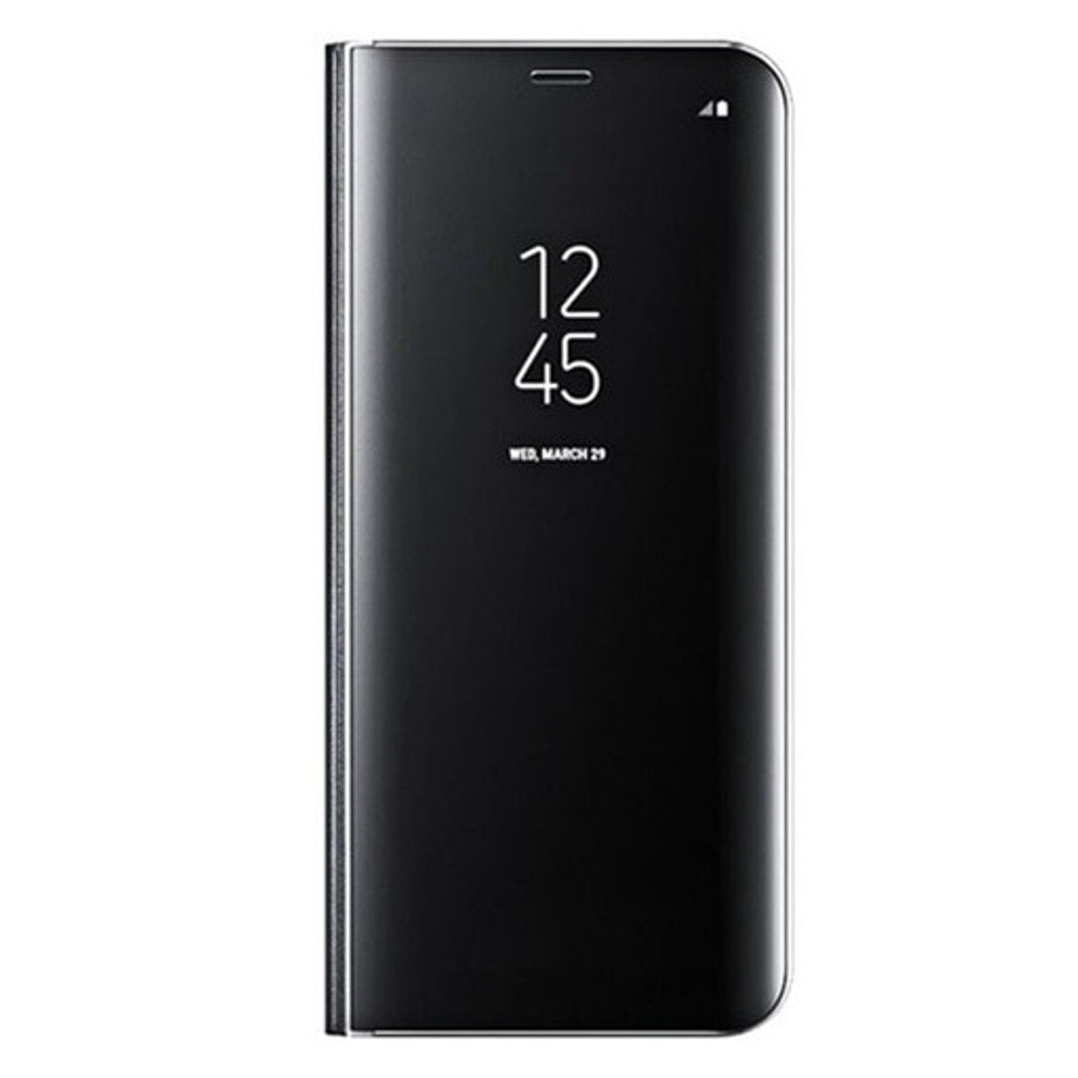 Husa Flip Stand Clear View Oglinda Samsung Galaxy J7 Pro J730 Black