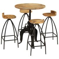 set mobilier de bar 5 piese stil industrial vidaxl lemn de mango maro 75 x 76-110 cm imagen 20_0_
0