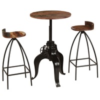 set mobilier de bar 3 piese stil industrial vidaxl lemn masiv reciclat maro 60 x 76-110 cm imagen 19_0_
0