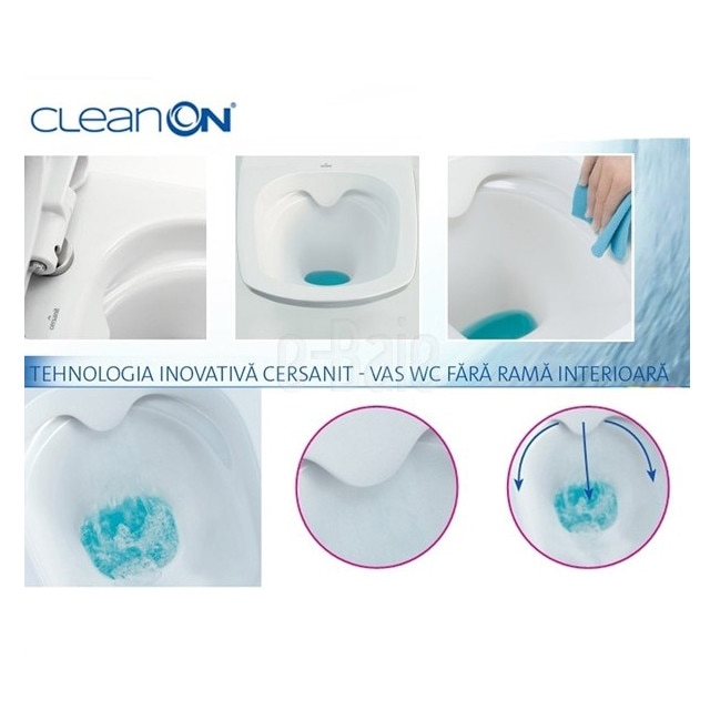 Set Vas WC Stativ Cersanit Easy New Rimless Cu Rezervor Inclus