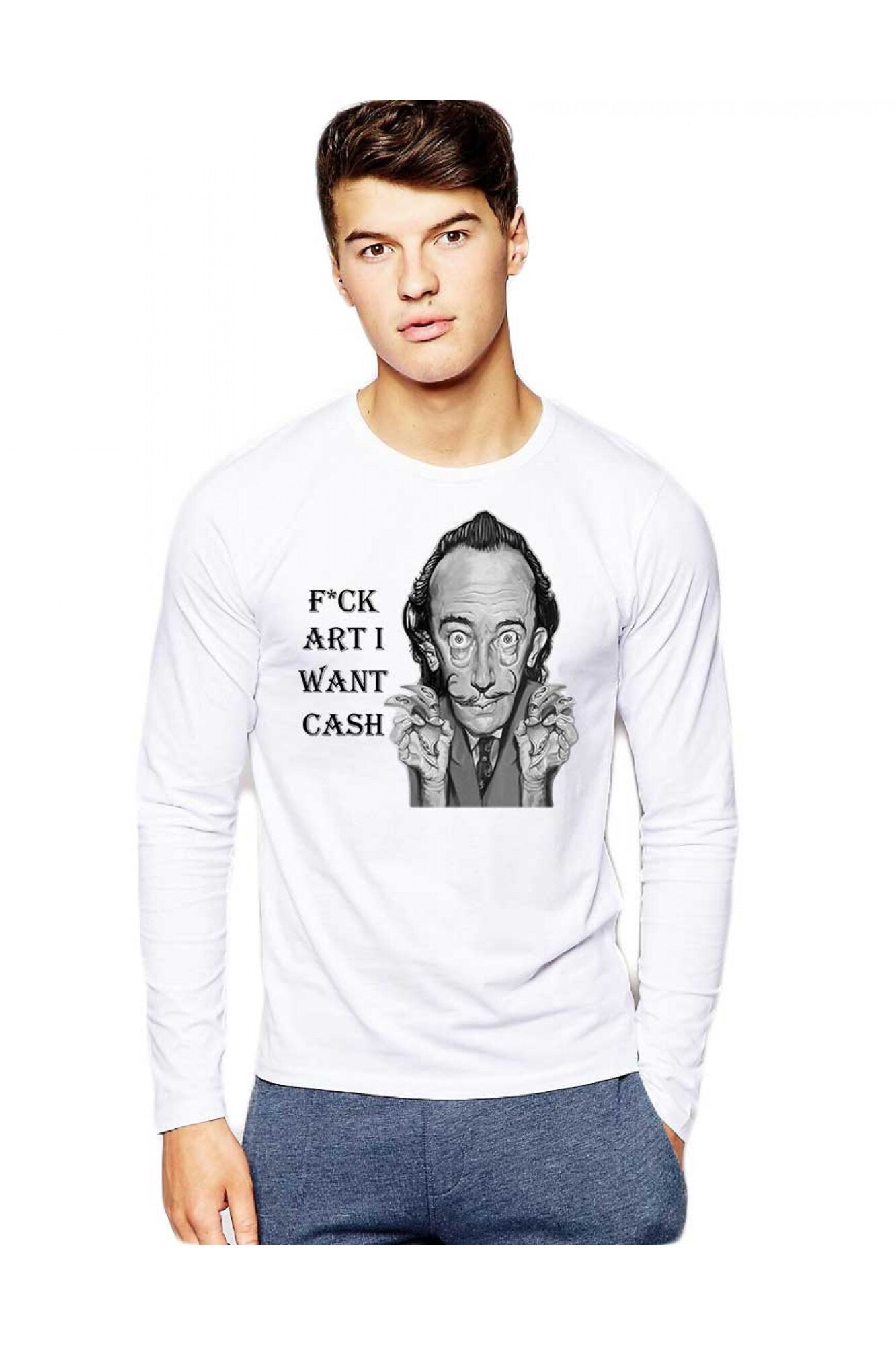 Bluza barbati alba - Dali - I want CASH