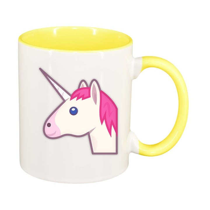 Чаша "Еднорог", жълт интериор, 330мл, D845