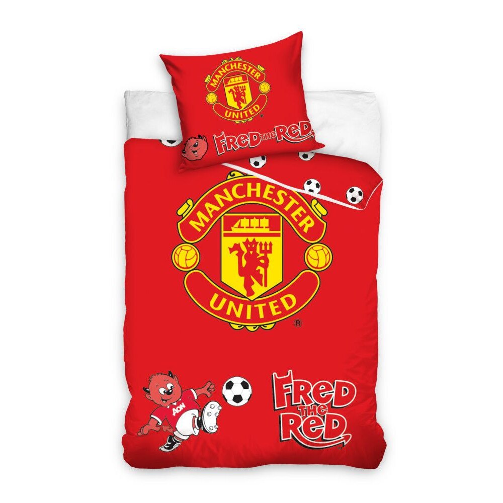 Set lenjerie pat copii Manchester United 100x135 + 40x60