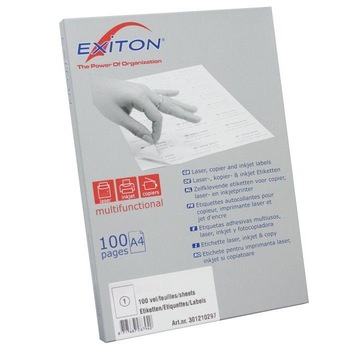 Etichete albe autoadezive 6/A4, 99,1 x 93,1 mm, 100 coli/top - colturi rotunjite, Exiton Etichete albe autoadezive 6/A4, 99,1 x 93,1 mm, 100 coli/top - colturi rotunjite, Exiton