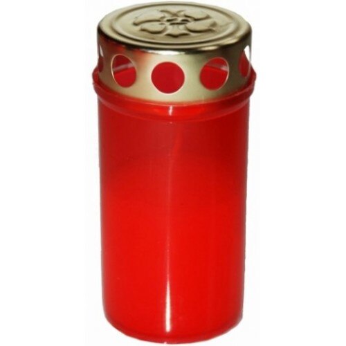 Candela cu capac anti-ploaie Bispol V1-130 rosu 28 ore