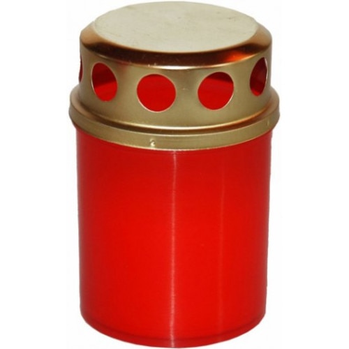 Candela cu capac anti-ploaie Bispol V1-50T rosu 15 ore