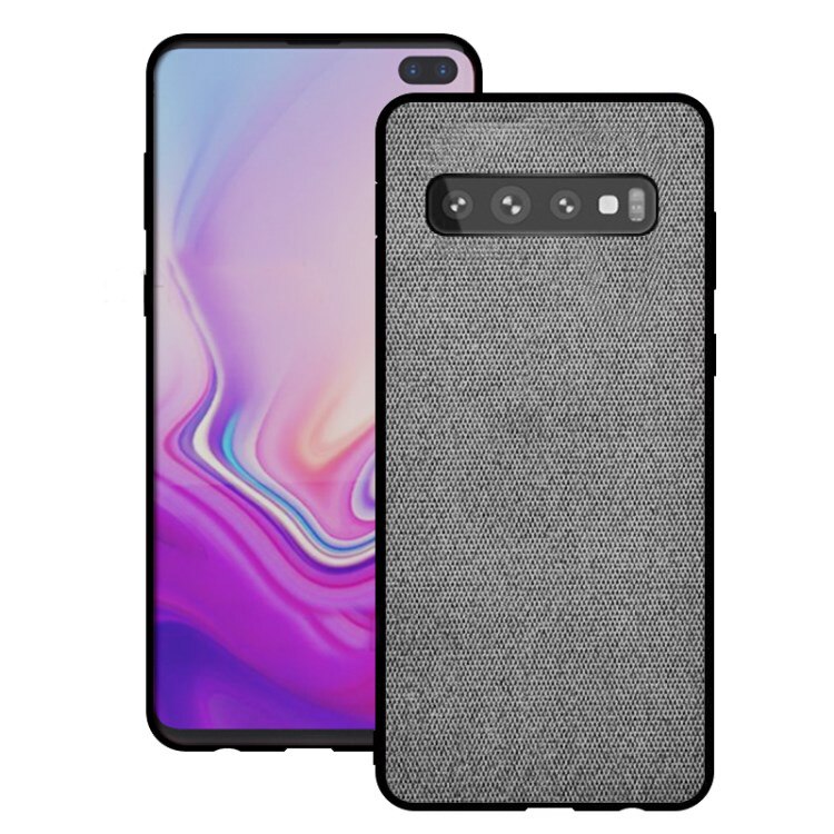 Husa Samsung S10+ Plus, Fabric, culoare gri, textila
