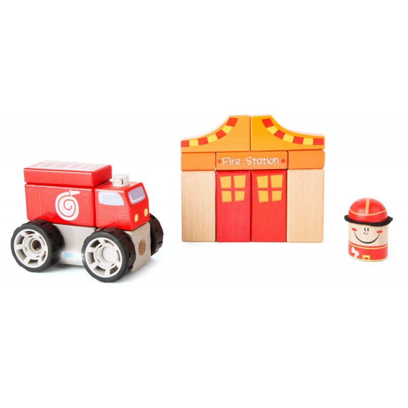 Pompierii din lemn cu sunete, Small Foot, Lemn, 2 ani+