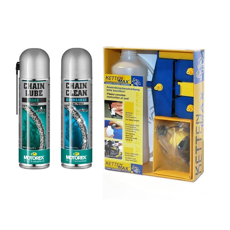 Set curatare lant motociclete KETTENMAX Classic + spray-uri MOTOREX (road)