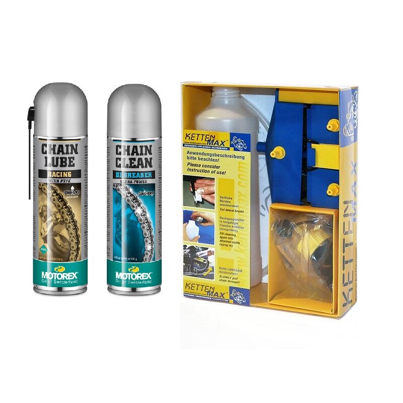 Set curatare lant motociclete KETTENMAX Classic + spray-uri MOTOREX (racing)