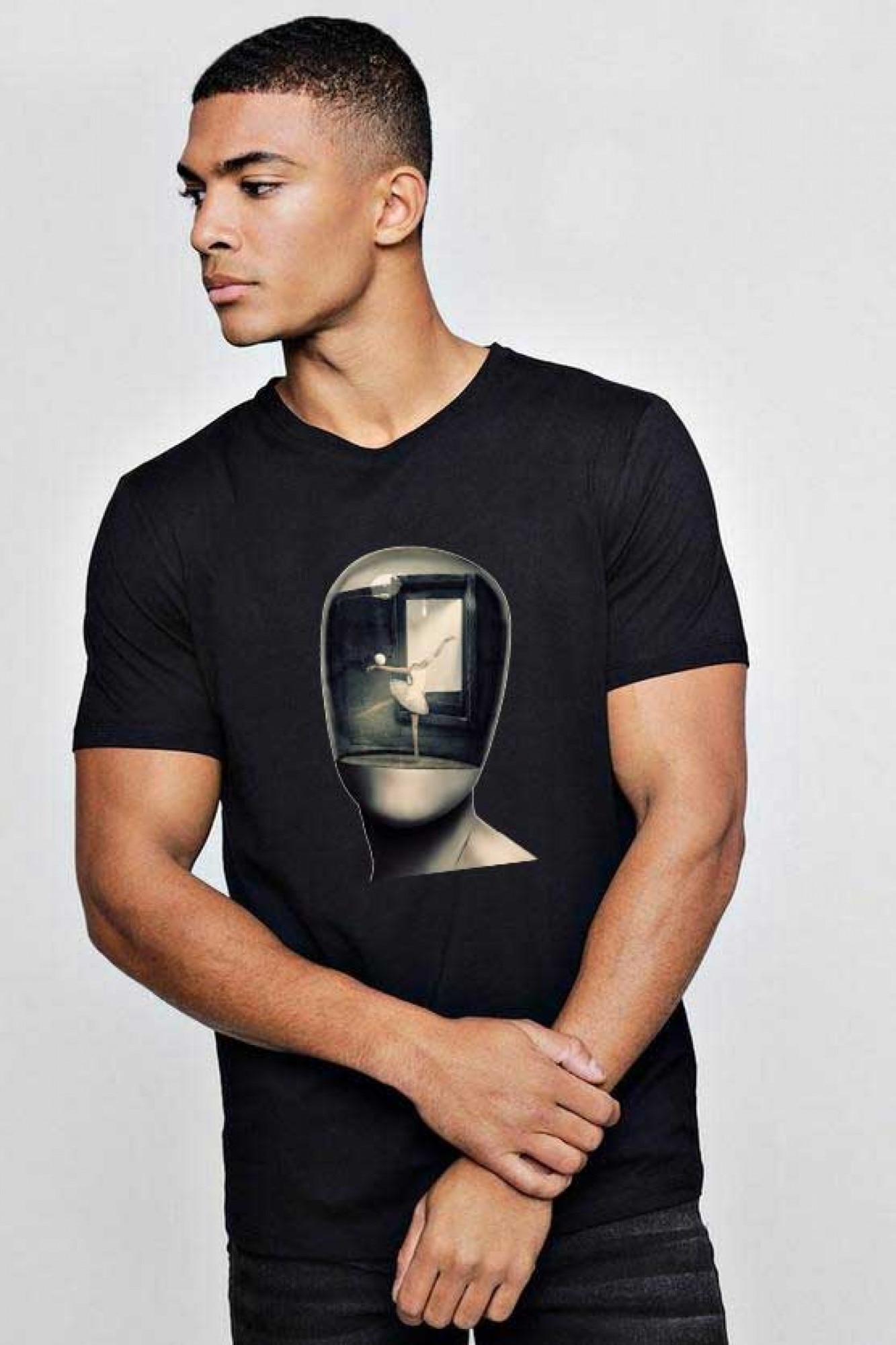 Tricou barbati negru - Dali - Globul