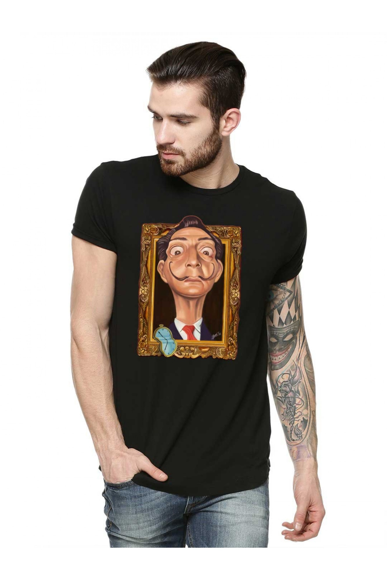 Tricou barbati negru - Dali - Frame
