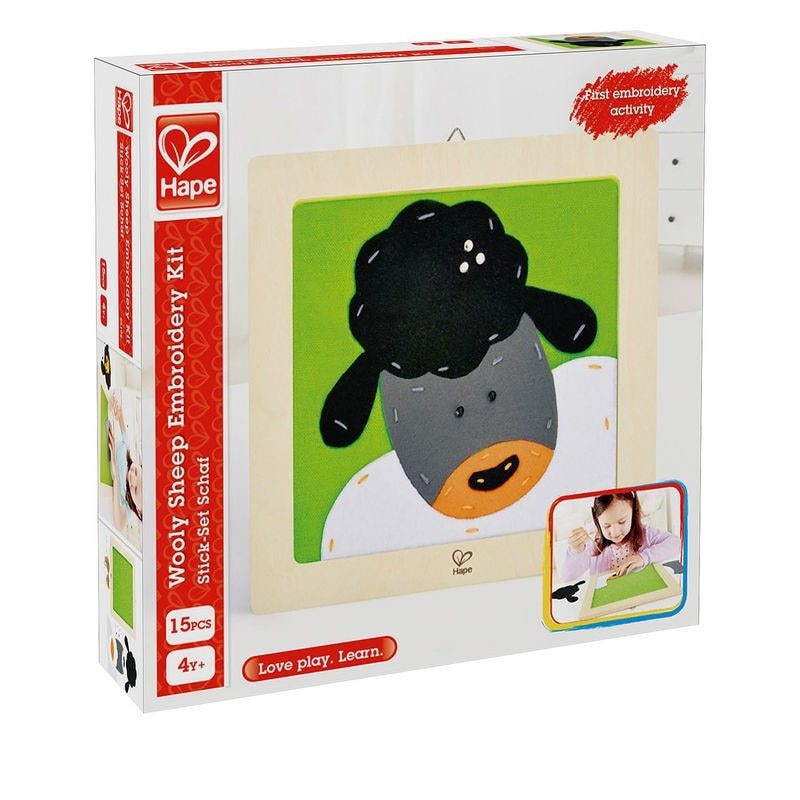 Kit de cusut oaie, Hape, Multicolor, + 6 ani