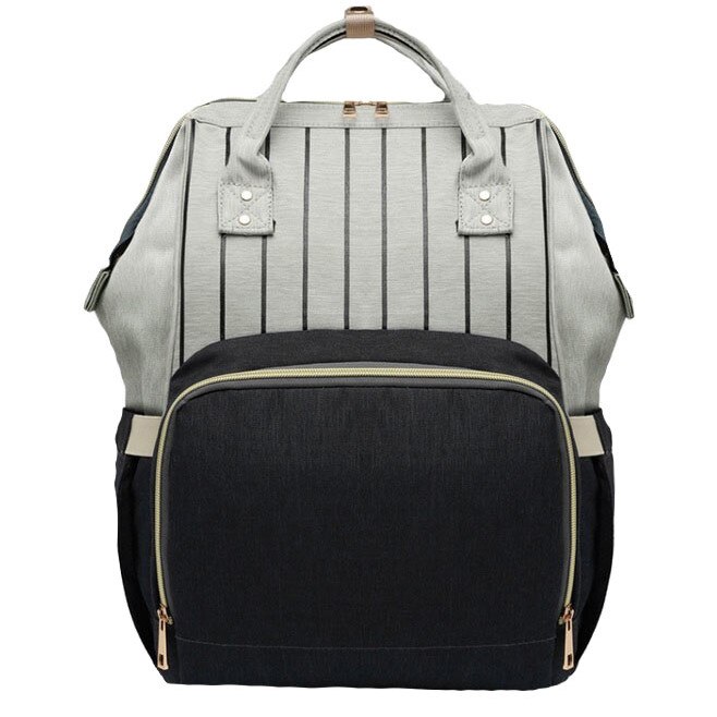 Rucsac pentru mamici, Kono, negru cu dungi