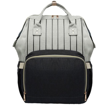 Rucsac pentru mamici, Kono, negru cu dungi Rucsac pentru mamici, Kono, negru cu dungi