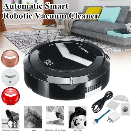 Robot aspirator smart, Ximei, 230x230x62 mm + Selfie ring light negru