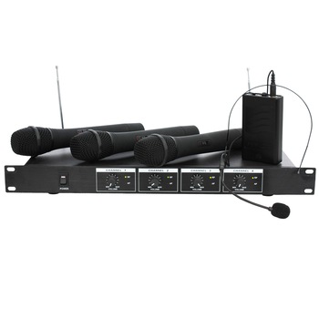 Set 4 Microfoane profesionale wireless IBIZA AS85 cu Receiver VHF, 3 MANA + 1 CASCA Set 4 Microfoane profesionale wireless IBIZA AS85 cu Receiver VHF, 3 MANA + 1 CASCA