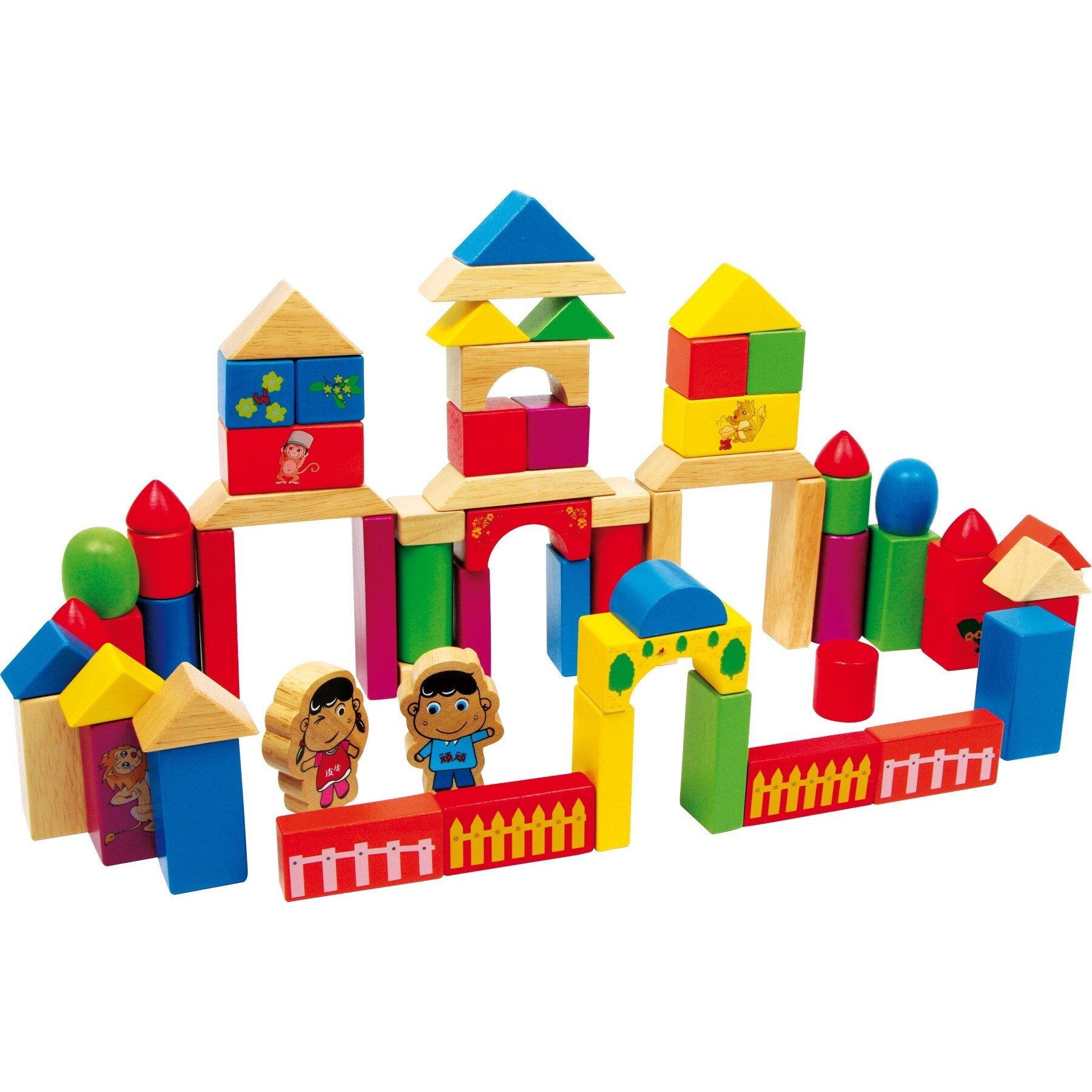 Blocuri de construit Nico, Small Foot, Lemn, 1 an+