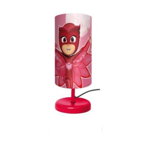 Veioza lampa cilindru noptiera PJ Masks rosu 29 cm