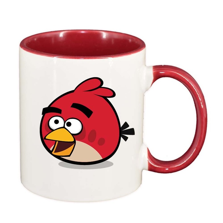 Чаша "Карикатура, Игра, Angry Birds", червен интериор, 330 мл, D850
