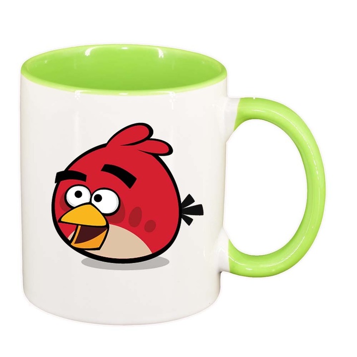 Чаша "Карикатура, Игра, Angry Birds", светлозелен интериор, 330мл, D850