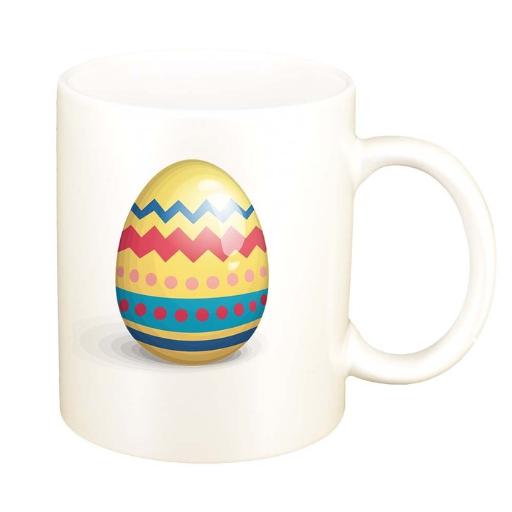 Cana "Easter, Bunny, Easter Egg", alb sidefata, 330ml, D859