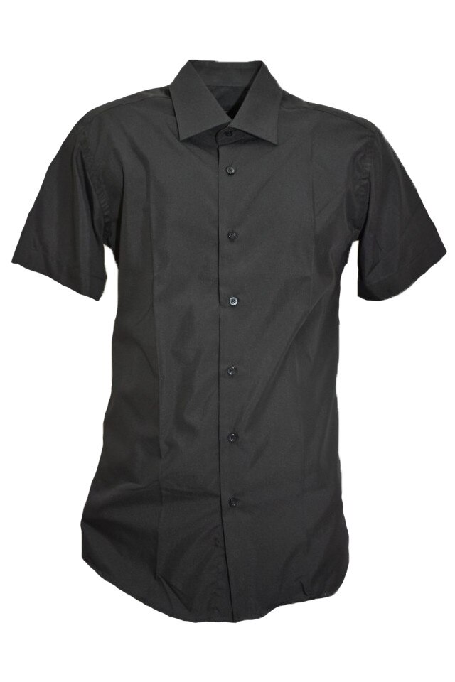 Camasa de vara, cu maneca scurta, D&J Exclusive, Negru