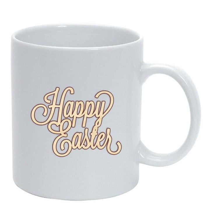 Cana "Easter, Bunny, Easter Egg", alb, 330ml, D863