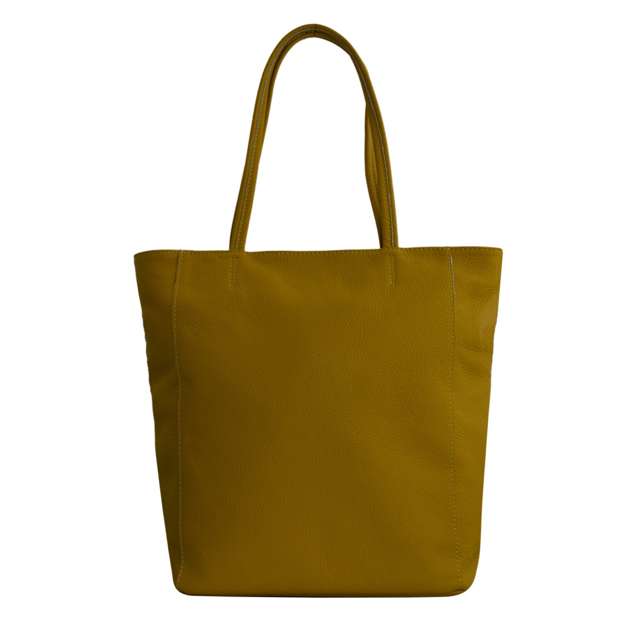 Geanta tip traista din piele naturala Eva Bags, Aisia galben