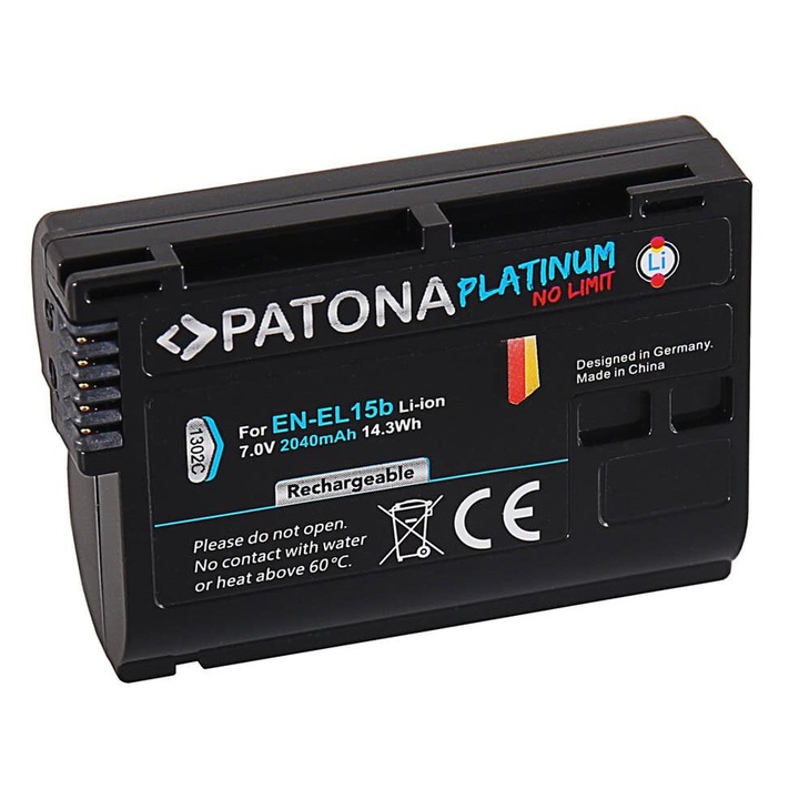 ​Acumulator 2040mAh compatibil Nikon EN-EL15B Patona Platinum 1302C