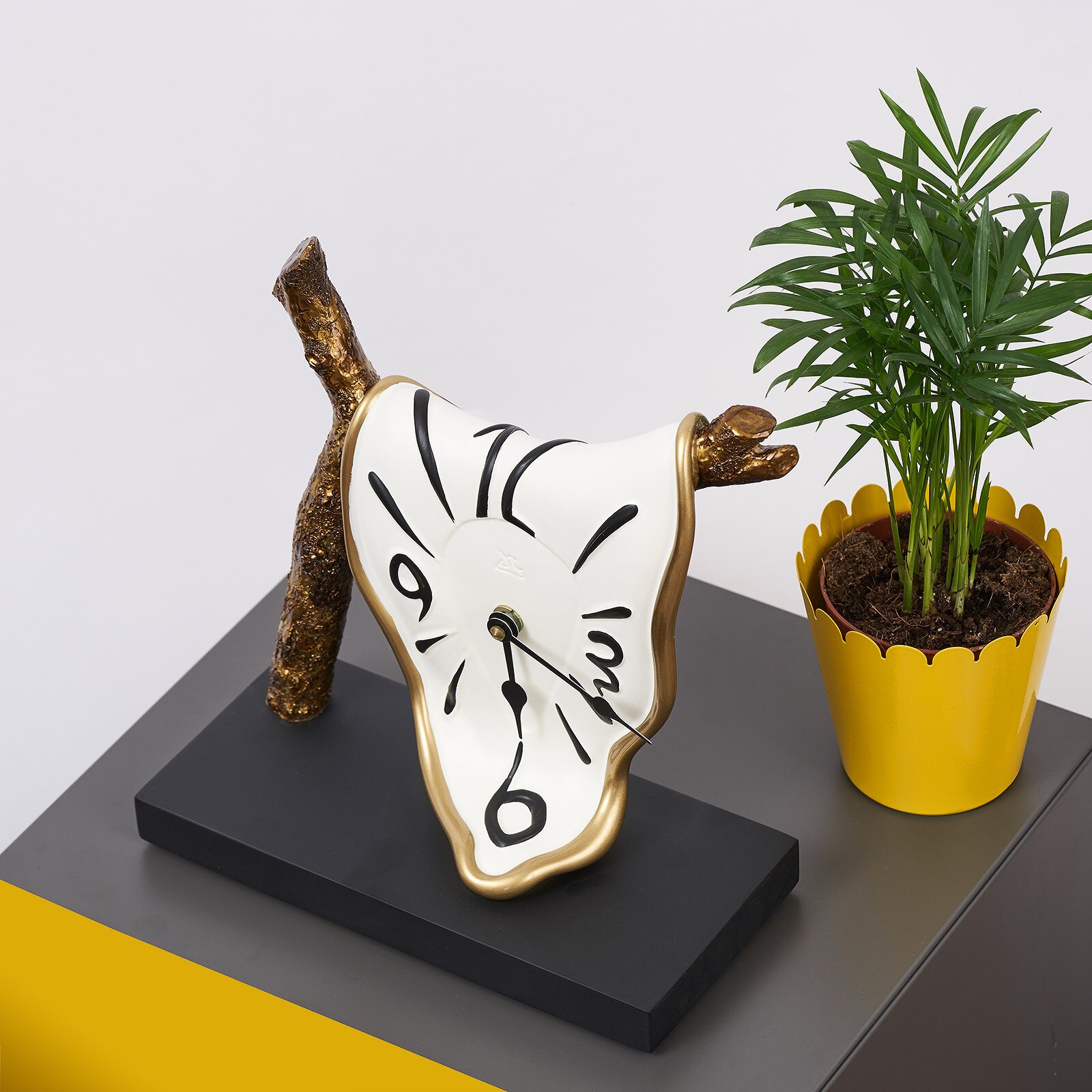 Ceas decorativ Ramura, de culoare alb-auriu, Antaridee by iLUX