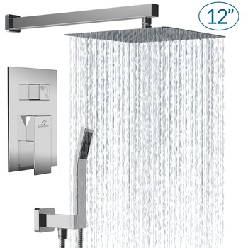 Sistem de dus model incastrat, cap de dus ploaie 30x30 cm, fabricat integral din metal de calitate , set de dus complet , Ej-Products Sistem de dus model incastrat, cap de dus ploaie 30x30 cm, fabricat integral din metal de calitate , set de dus complet , Ej-Products