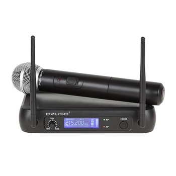 Microfon profesional wireless AZUSA AIK0114 cu Receiver VHF, 50 m, Ecran LCD Microfon profesional wireless AZUSA AIK0114 cu Receiver VHF, 50 m, Ecran LCD