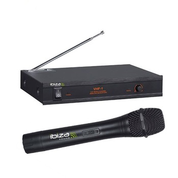 Microfon Wireless IBIZA DAS3 Cu receptor, VHF, Negru Microfon Wireless IBIZA DAS3 Cu receptor, VHF, Negru