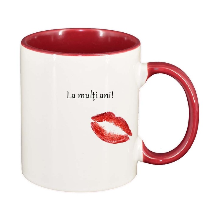 Cana "La Multi Ani", interior rosu, 330ml, D878