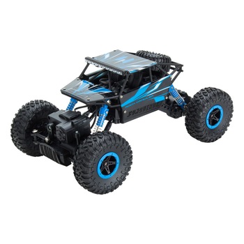 Masina cu telecomanda Rock Crawler Monster Truck, suspensii 4x4, Off Road, albastru/negru Masina cu telecomanda Rock Crawler Monster Truck, suspensii 4x4, Off Road, albastru/negru