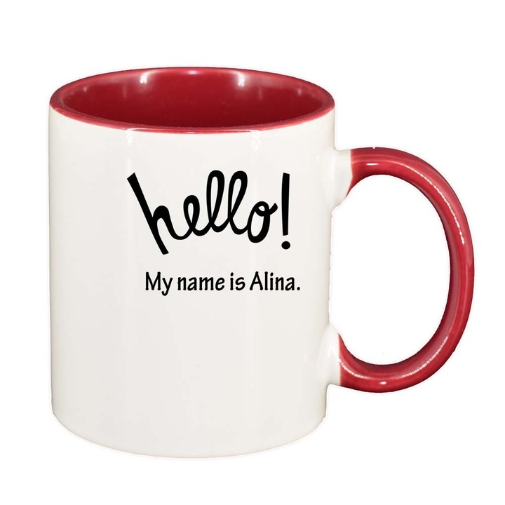 Cana "Hello! My name is...", interior rosu, 330ml, D882