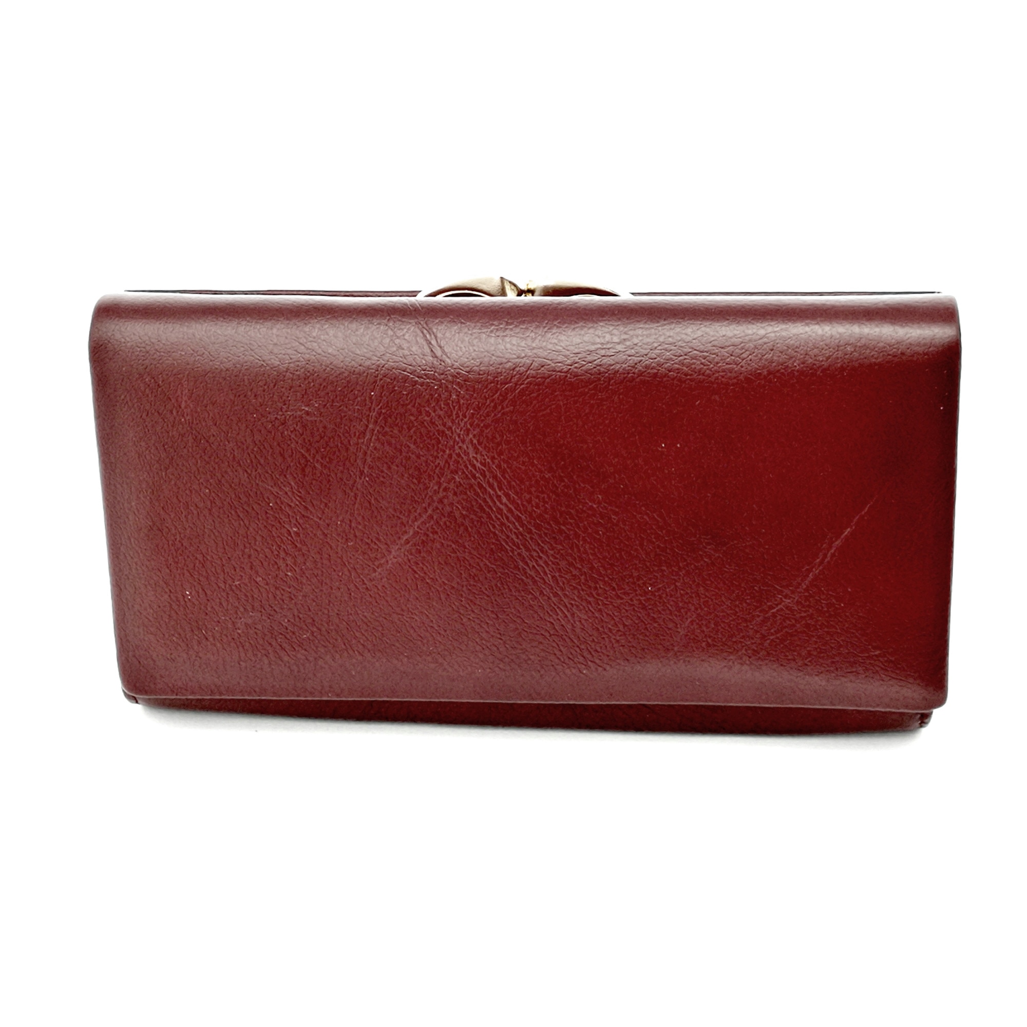 Portofel de dama, din piele naturala, visiniu, Hassion A-03 purpleish red