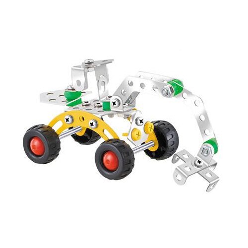 Joc constructie metal,Aole Toys, Excavator, galben, 12 cm