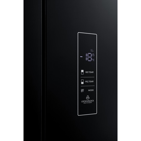 Side by Side Midea MDRF648FGF22, 492l, Clasa F, Total No frost, H 177.5cm, Sticla Neagra