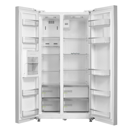 Side by Side Midea HC-689WENWG, 510l, Clasa A+, Compresor Inverter, Display, Total No Frost, H 177.5 cm, Sticla Alba