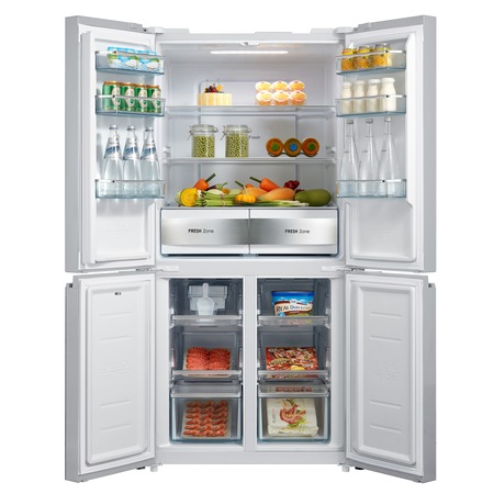 Side by Side Midea HQ-627WENWG, 469l, Clasa A+, Total No frost, H 177.5cm, Sticla Alba