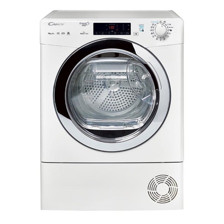 Uscator de rufe Candy GVS H10A2TCE-S, Pompa de caldura, 10 kg, Tehnologie Smart, Sensor Dry, Display, Clasa A++, Alb