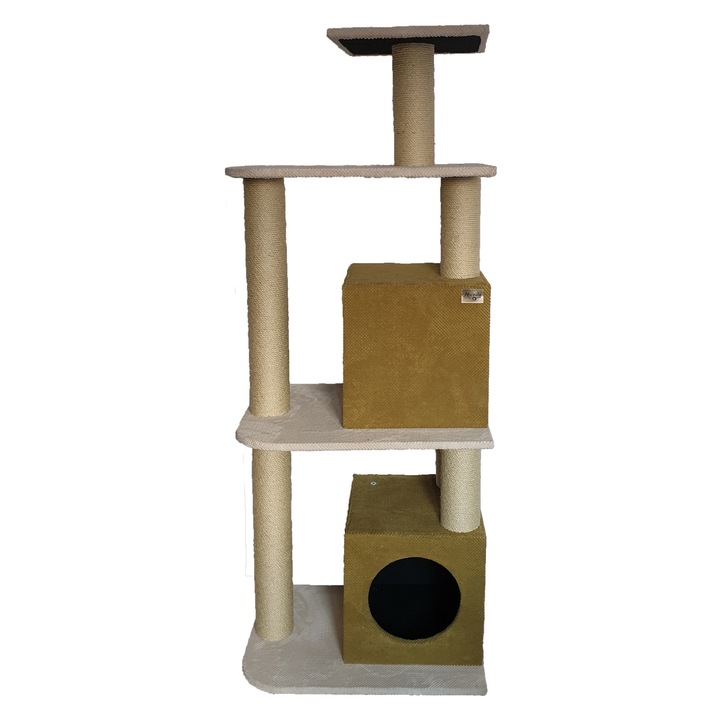 Ansamblu joaca pisici, Archie, Mireille Design, 50 x 70 x 190 cm, Multicolor, Oliv/Crem