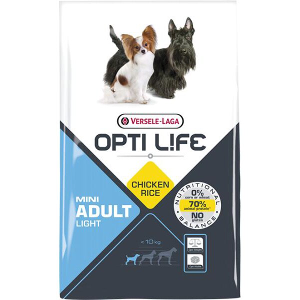 Hrana uscata pentru caini Versele Laga Opti Life Adult Light Mini, 2.5 kg