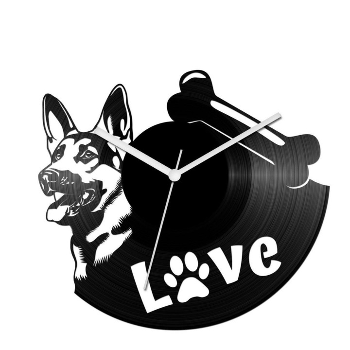 Németjuhász bakelit óra